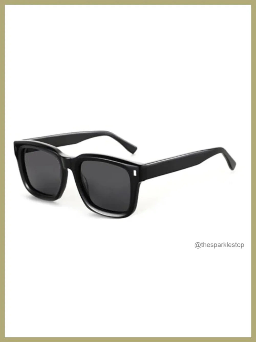 Chunky Rectangle Polarized Sunglasses - Retro Thick Frame UV400 Protection